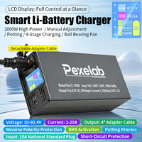 Chargeur de batterie au lithium AC/DC 42-92,4V, tension réglable, courant réglable 2-20A, chargeur rapide intelligent pour véhicules électriques