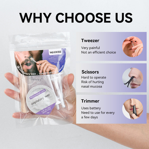 Kit de cire dépilatoire professionnelle sans douleur Waxkiss, nouveau design - Compatible micro-ondes, pour le <span class=keywords><strong>nez</strong></span>, les oreilles, la barbe, approvisionnement en vrac - Product Image 4
