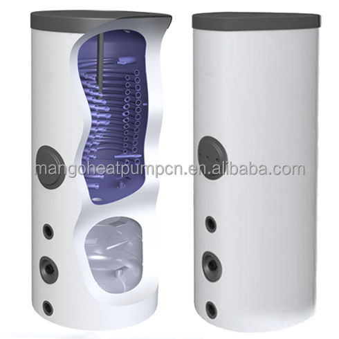 Теплообменник, спирали SUS304, л, 2 резервуара в одном резервуаре для воды 250 л, внутренний резервуар для горячей воды 100 л, буферный резервуар для обогрева дома