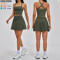 XW-TZ6116-16 Vêtements de sport très demandés, tenue de sport de haute qualité, ensemble de fitness, jupe de tennis, ensemble de yoga 2 pièces