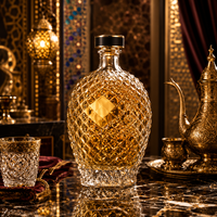 Bouteilles en verre de 700 ml pour brandy, whisky, vodka, entièrement gravées, en forme de losange, en forme d'ananas, logo personnalisable