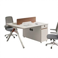 Poste de travail de bureau individuel moderne en bois avec cloison de séparation pour employés, ensemble de mobilier de bureau en gros