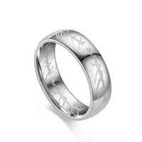 Bague tendance en acier inoxydable pour couples, motifs lettres, chiffres et inscriptions, vente en gros d'usine