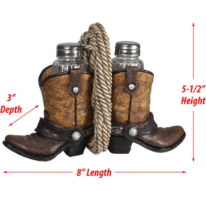 Scarpa da cowboy in resina antica personalizzata divertente saliera e pepiera - Product Image 5