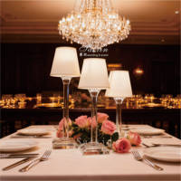 Vente flash : Ensemble de décoration de table moderne, abat-jour en cristal, centre de table pour les événements de mariage et les fêtes