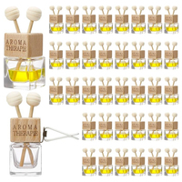 Diffuseur de parfum unique en verre, diffuseur de voiture, bouteilles à clip pour grille d'aération avec bouchon en bois
