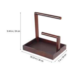 Organizador de Escritorio de Madera con Acabado Antiguo, Bandeja de Almacenamiento de Madera de Varios Niveles, Soporte para Accesorios de Encimera para Pequeños Artículos Personales - Product Image 2