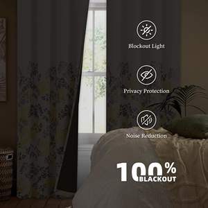 52x84 giallo grigio pieno paese floreale stampato <span class=keywords><strong>su</strong></span> bianco finestra trattamenti tende oscuranti per camera da letto soggiorno - Product Image 5