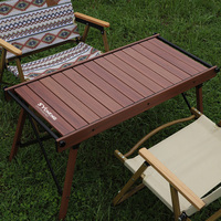 Table de camping pliable multifonctionnelle d'extérieur, table tactique IGT en alliage d'aluminium à grain de bois, portable