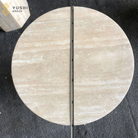 Yushi Group Table en marbre de style simple nordique personnalisée Table basse en travertin beige de type jambe hexagonale
