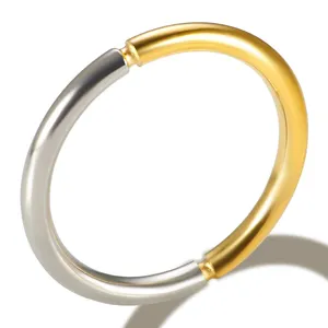 2 мм простое модное матовое кольцо тонкий стиль хип-хоп 2 цвета из нержавеющей стали металлическое панк кольцо Мода 18K Позолоченные ювелирные изделия