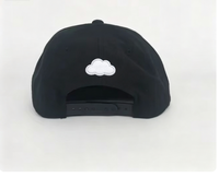 Witte cloud-borduurwerk katoenen snapback pet met verstelbare platte klep