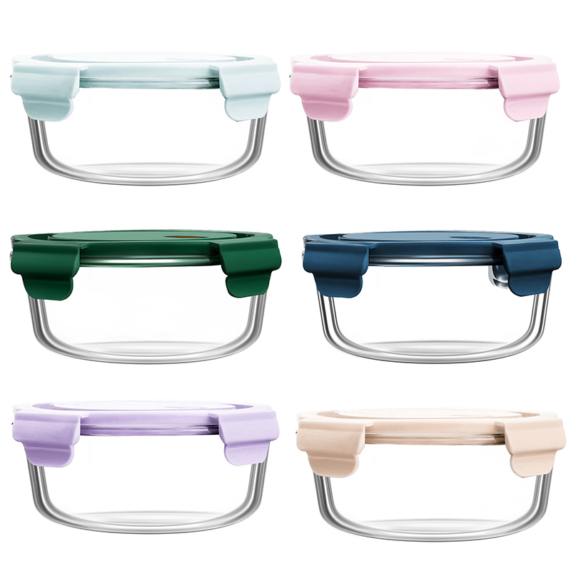 Fanshi Family Microwave Oven Friendly Lunch Box Fresh-Keeping PP Lid Heatable Leak-Proof Large Capacity Borosilicate Glass Food