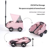 Nouvelle poussette miniature pour animaux de compagnie avec auvent pare-pluie pliable, capacité de rangement de 25 cm, chariot de transport multifonctionnel pour animaux de compagnie
