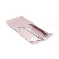 Anpassbares Logo Recycling Karton Verpackungs box Magnet klappe Faltbare Geschenk boxen Rosa Geschenk boxen mit Band verschluss