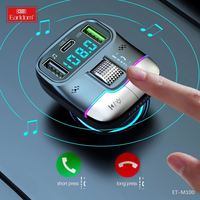 Earldom Cargador de coche USB dual con manos libres BT Kit de coche Transmisor FM estéreo Reproductor de MP3 Modulador Formato de audio APE