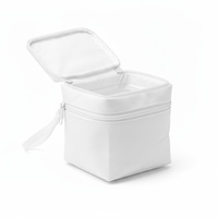 Pochette technique Tyvek Zipper Cube 14.5x14.5x7cm avec dragonne, logo personnalisé sérigraphié, pour chargeur et rangement de bureau, commande en gros