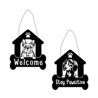 Décoration Moderne pour la Maison, Thème Animaux de Compagnie, Chats et Chiens, Plaque en Fer Découpée au Laser Noire, Art Mural en Métal Imprimé UV