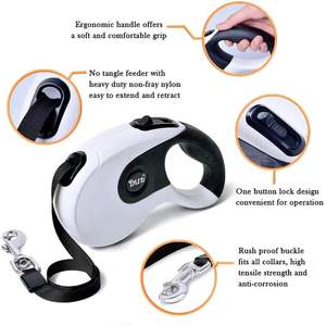 Automatic Retractable <strong>Dog</strong> Leash AdjustableTelescopic Pet Walking <strong>Lead</strong> <strong>for</strong> Small Medium Large <strong>Dogs</strong> Double <strong>Dog</strong> Leash &amp; <strong>Collar</strong> Set - Product Image 5