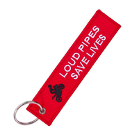 Porte-clés personnalisé brodé en acier inoxydable, écologique, avec texte identique des deux côtés, pour personnel d'aviation, vente en gros en vrac, usine OEM