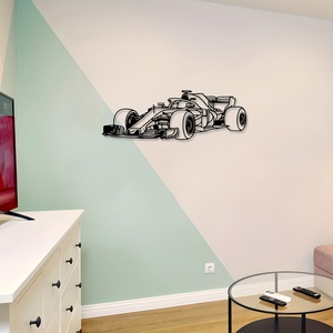 1 Pièce Décoration Murale en Métal Formule 1, Sculpture Miniature de Course à l'Échelle pour Jardins, Terrasses, Balcons et Salons - Product Image 5