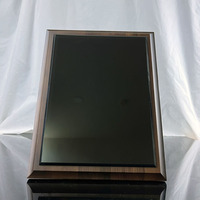 Plaque de Certificat et Trophée en Bois Personnalisée avec Cristal Noir, Plaques en Bois Massif MH-NJ0198