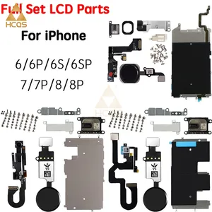 Full Set Bildschirm LCD-Teile für Iphone 6 6P 6S 7 8 Plus Frontkamera Home Button Key Flex kabel Ohrhörer Komplette Schrauben