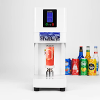 Machine de scellage automatique haute fréquence pour canettes PET de 250-650 ml avec capuchon en aluminium réglable de 55 mm, emballage papier et baril