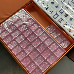 Luxury Modern Foldable Portable Sparkle Purple Glitter American Mahjong Tiles Two Layer Transparent Acrylic US <strong>Majong</strong> <strong>Set</strong> - Product Image 3