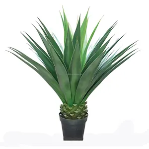 Commercio all'ingrosso 100CM 47 foglie di plastica verde Bonsai pianta artificiale succulenta pianta di Yucca finta Agave Sisal per la casa e l'arredamento del giardino