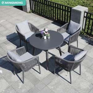 Chaise de jardin en aluminium tissée sur corde pour restaurant, chaises de jardin en rotin pour patio extérieur - Product Image 3