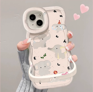 เคสโทรศัพท์มือถือ TPU ลายช้างที่มองไม่เห็นมีที่ยึดสองด้านขอบเป็นคลื่นสำหรับ <span class=keywords><strong>iPhone</strong></span> x XR XS 11 <span class=keywords><strong>12</strong></span> 13 14 15 16 Pro 17 - Product Image 2