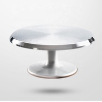Platine à Gâteau en Alliage d'Aluminium de 12 Pouces, Base Antidérapante en Caoutchouc, Support Rotatif Professionnel pour Desserts