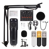 Microphone vocal filaire multicolore économique pour ordinateur, en métal et plastique, avec support de bureau pour l'enregistrement sonore