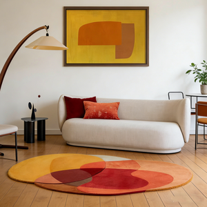 Tapis à usage domestique personnalisable de Style crème <span class=keywords><strong>nordique</strong></span> modèle de chevet créatif Simple ensembles de tapis de forme ovale irrégulière pour la vie - Product Image 6