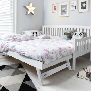 Khung giường bằng gỗ đơn phổ biến <span class=keywords><strong>2025</strong></span>-màu trắng - Product Image 1