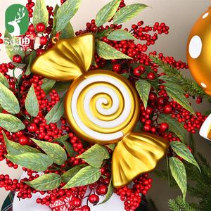 32cm Gold & White Christmas Candy Pendant Bar <b>Wedding</b> <b>Props</b> Decorations Painted Stage Decorations for Christmas - Product Image 3