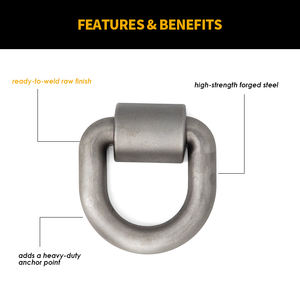 Anillo en D forjado de alta resistencia, soldadura de 47000 libras de resistencia a la rotura para remolques, camiones, amarres de carga hechos de acero - Product Image 4