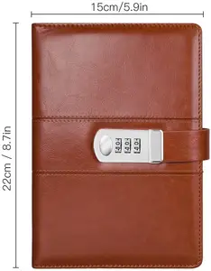 Leather Journal Vintage Design Blank Handmade Notepad Men & Women Brown Color Best Present Art Write Book Locked Notebook