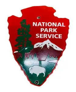 Vintage metal Signs Factory Price Custom NATIONAL PARK SERVICE Porcelain Enamel Sign BY S A EXPORTS