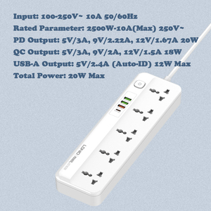 LDNIO SC5415 NUOVA Presa di Corrente Universale con Spina UK <span class=keywords><strong>EU</strong></span> US, Multipresa a 5 Prese con Ricarica USB - Product Image 5