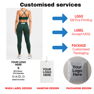 Set Sportivo da <span class=keywords><strong>Donna</strong></span> <span class=keywords><strong>3</strong></span> Pezzi: Reggiseno Sportivo, Pantaloncini da Allenamento, <span class=keywords><strong>Leggings</strong></span> a Vita Alta Senza Cuciture, Elasticizzati in <span class=keywords><strong>4</strong></span> Direzioni, Logo Personalizzabile - Product Image 2