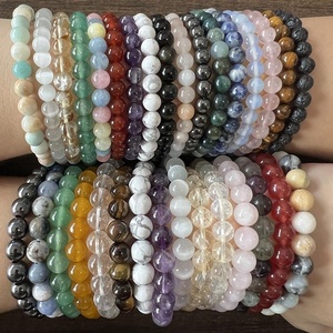 Bracelets de <span class=keywords><strong>Perles</strong></span> en Pierre Naturelle Cristal de Quartz et Agate de 6 mm et 8 mm, Faits à la Main, pour Femmes et Hommes - Product Image 2