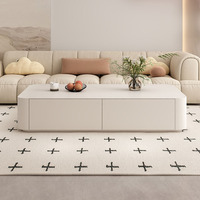 Table basse style crème, meuble en bois massif moderne et simple pour un salon moderne, convient aux petites pièces.