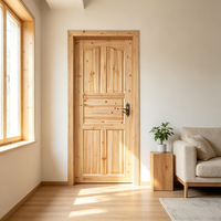 Porte intérieure en bois massif de sapin, vente en gros directe d'usine, porte en bois naturel en vrac
