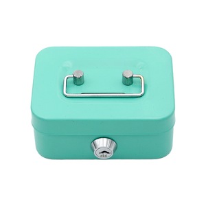Caja de dinero personalizada para <span class=keywords><strong>comprar</strong></span> a granel, decoraciones de colores para el hogar, caja de ahorro de dinero, hucha de Metal de mano con cerradura - Product Image 1