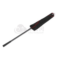 Épuisette triangulaire pliable automatique en aluminium de qualité supérieure, 2,4 m, avec manche rond noir et maille de 8 mm