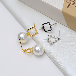 S925 Silver Ear Nails DIY <b>Pearl</b> Jewelry Accessories for Women Lucky Grass Pendant Chain Set 1298 Personalized <b>Pearl</b> <b>Earrings</b> - Product Image 1