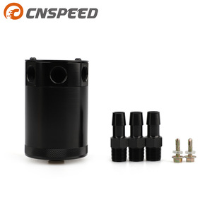 CNSPEED กระป๋องน้ำมันแบบมีรูระบายอากาศ 3 ช่อง สีดำ สำหรับการปรับแต่งเครื่องยนต์รถยนต์ - Product Image 1