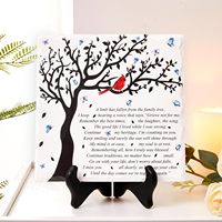 WOODEXPE Plaque de condoléances, Cadeau commémoratif avec support en bois, pour la perte d'un membre du arbre généalogique, pour les funérailles